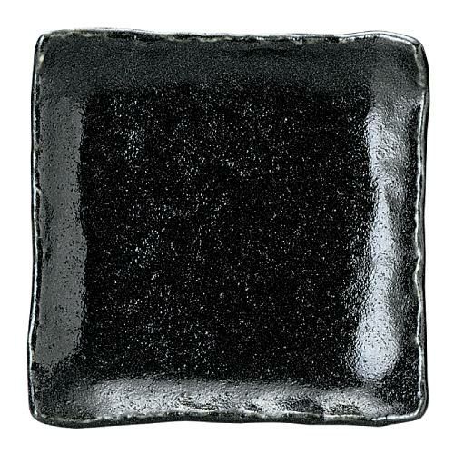 ゆず黒耀 石目4.3正角皿