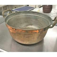 中古】段付き銅鍋 幅400×奥行470×高さ185 【送料別途見積 中古】段付き銅鍋 幅400×奥行470×高さ185 【送料別途見積