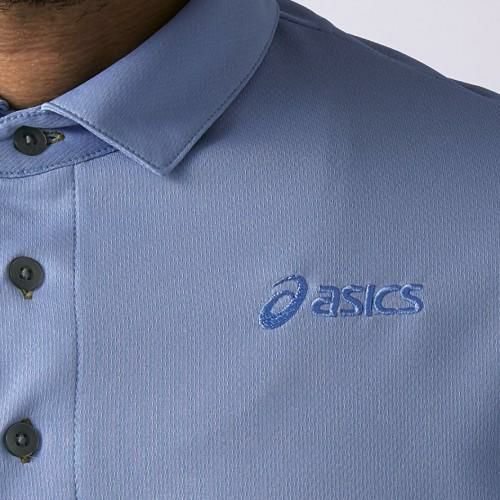 ポロシャツ 兼用 半袖 ブルー×ベージュ CHM306-3671