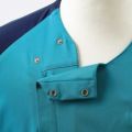 スクラブ レディス 半袖 ターコイズ×ブルー CHM355-43