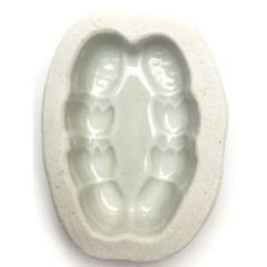 清水焼落雁型（錦玉型） 小 (F)土筆