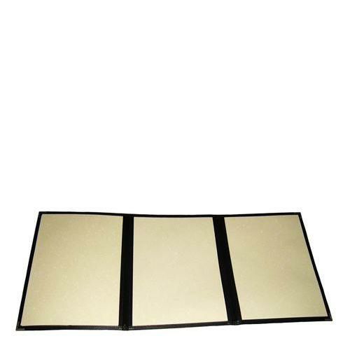 【シンビ】洋風 メニューブック ABW-8 3ッ折6ページ 黒