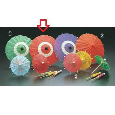 傘 飾リ番傘 蛇ノ目傘 B(100ヶ入)朱(64131) 