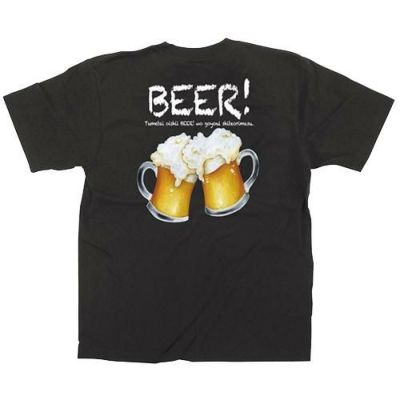ビール イラスト カラーTシャツ Sサイズ【受注生産】【E】