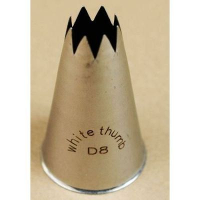 ホワイトサムシームレス口金 8切オープン D8