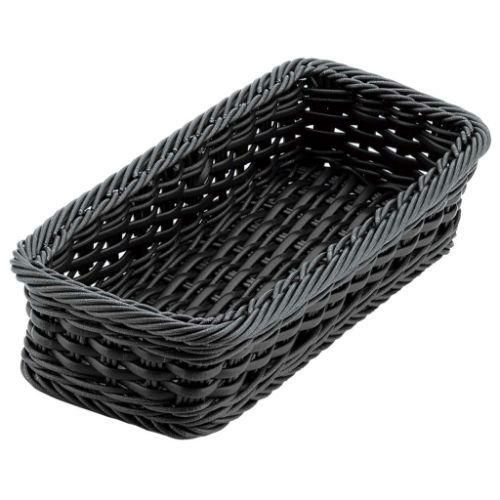 バスケット PPラタン カトラリーバスケット 大(4人用)ブラック CB-006-BK