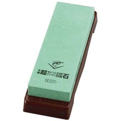 エビ印 セラミック砥石 台付(修正用砥石付)#400 荒砥