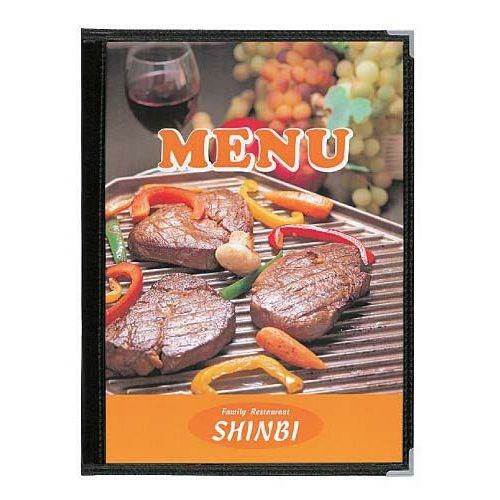 【シンビ】洋風 メニューブック ABW-9 2ッ折8ページ 黒