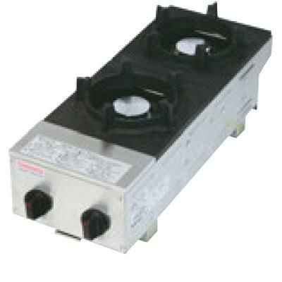 ガスコンロ ビビンバガッツ2(縦型2連)SPK-572 13A 幅220×奥行600×高さ206mm