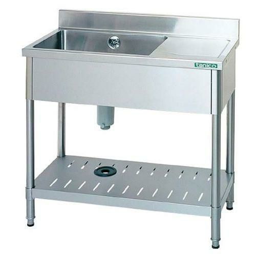 TXA-1SB-1045 【タニコー】18-0 台付一槽シンク(バックガード付) 右付