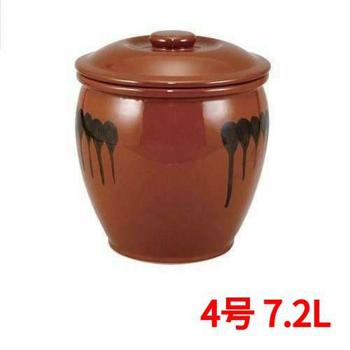 半胴瓶 【蓋付 半胴瓶 4号 7.2L 紅星窯】 高さ290 外径:245 【グループA】