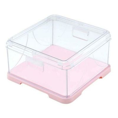 ワンタッチ折りたたみ式 角 ケーキカバー ピンク ピンク