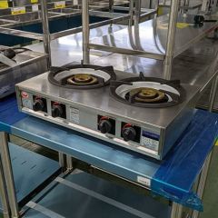 1160-0) マルゼン 卓上 2口 ガステーブル 親子コンロ M-222C 2014年製