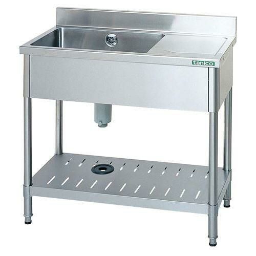 TXA-1SB-945 【タニコー】18-0 台付一槽シンク(バックガード付) 右付