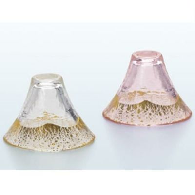 招福杯 ギフト 富士山 冷酒杯揃え(金透き・金さくら)