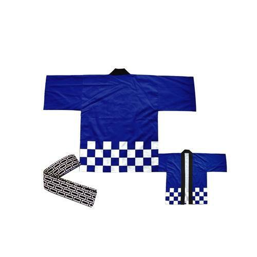 カラー市松ハッピ 青 のぼり屋工房