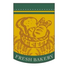 変形タペストリー 「FRESH BAKERY 緑円カット」 のぼり屋工房
