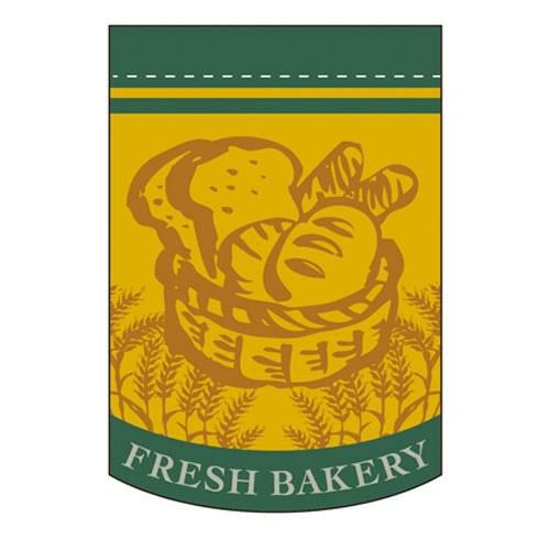 変形タペストリー 「FRESH BAKERY 緑円カット」 のぼり屋工房
