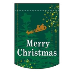 変形タペストリー 「Merry Christmas 緑 円 」 のぼり屋工房
