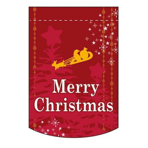 変形タペストリー 「Merry Christmas 赤 円 」 のぼり屋工房