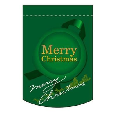変形タペストリー 「Merry Christmas 緑 円 」 のぼり屋工房