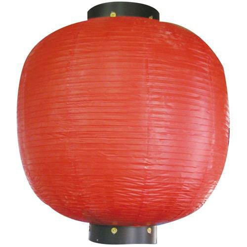 提灯 赤無地 三尺丸  のぼり屋工房