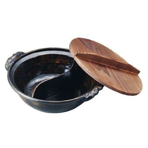 アルミ 電磁源平鍋(黒アメ釉)30cm