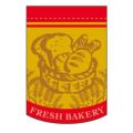 変形タペストリー 「FRESH BAKERY 赤円カット」 のぼり屋工房