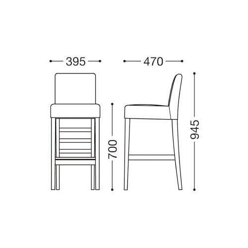 TB オリジナル 背面取手付 洋風カウンターイス CR-37 160403 ナチュラル色 張地ホワイト S70