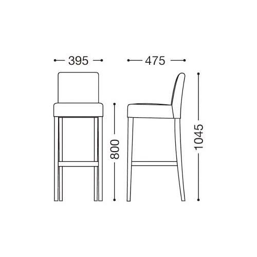 TB オリジナル 背面取手付 洋風ハイカウンターイス CR-37 160421 ダークブラウン色 張地ブラック S80