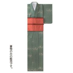 セパレート着物 桜花文様京小紋グリーン OD681 /業務用/新品