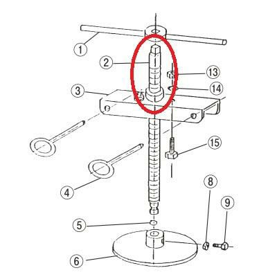 EBM 18-8 ギョーザ絞り器用 (2)ネジ棒(-メネジ付) EBM