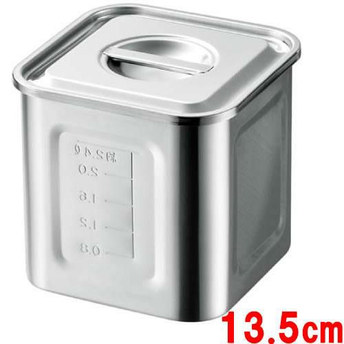 18-8 目盛付角キッチンポット13.5cm