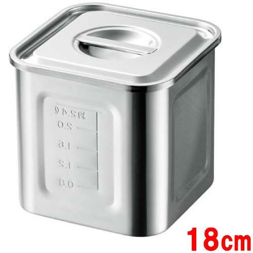 18-8 目盛付角キッチンポット18cm