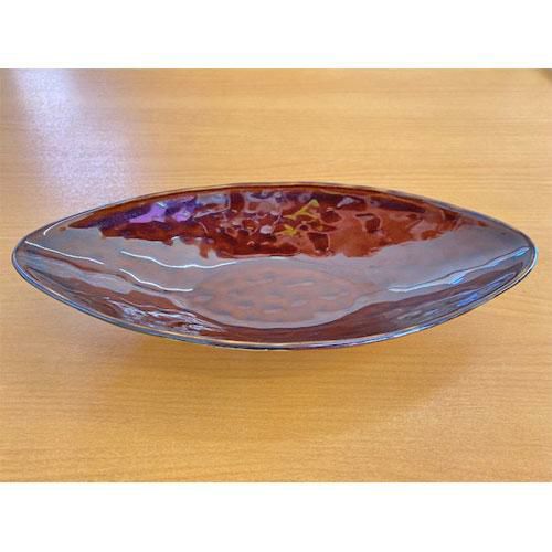 中古】琥珀釉 船形カレー鉢 (5枚入) 幅310×奥行135×高さ53 【送料別途