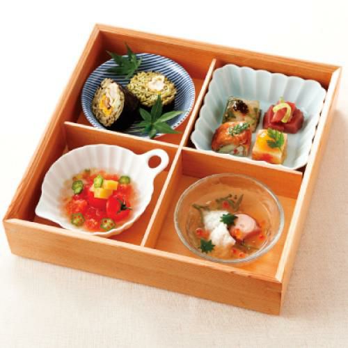 松花堂/風 四つ仕切り風セット 木製