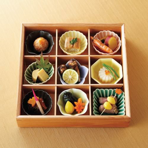 松花堂/月 九つ仕切り月セット 木製