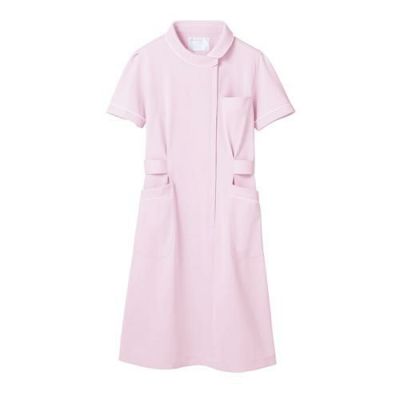 ナースワンピース 半袖 ピンク/白 レディス 73-1474