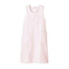 予防衣 兼用ノースリーブ ピンクストライプ 男女兼用 74-543