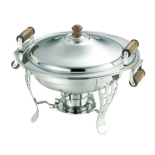 UK 18-8 木柄 丸チューフィングディッシュ(両手)13.5インチ