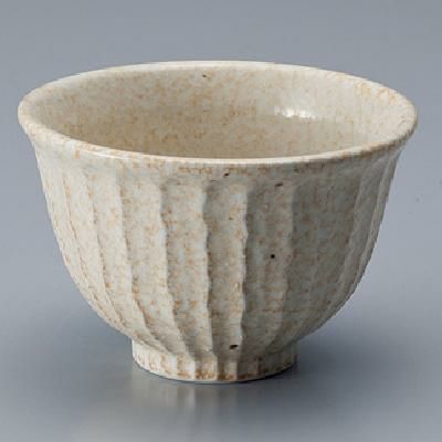 窯変志野 しのぎ飯碗