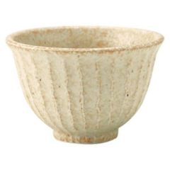 窯変志野 しのぎ飯碗