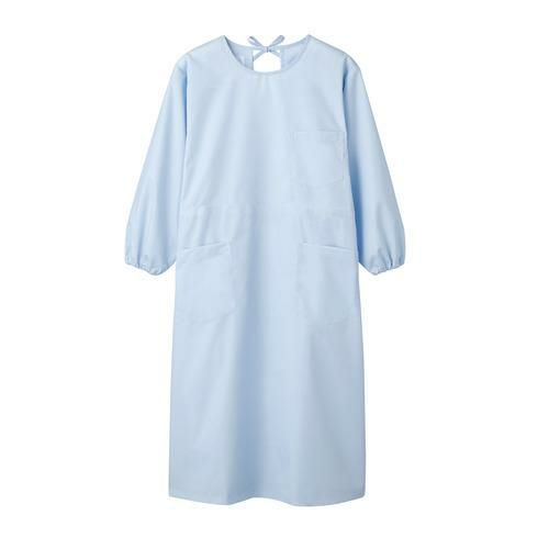 予防衣 レディス 長袖 サックス レディス 54-007