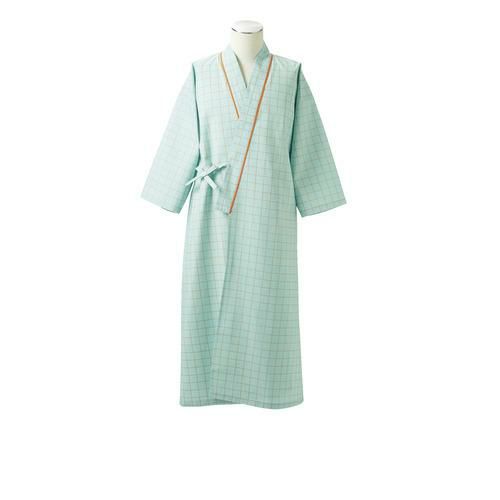 患者衣 兼用 8分袖 グリーン 男女兼用 59-443