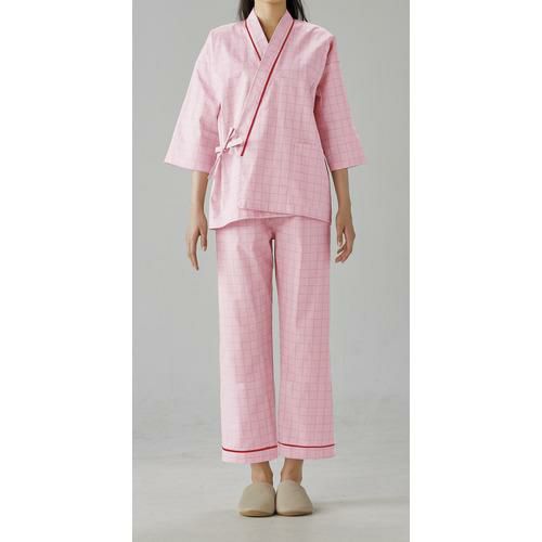 患者衣 兼用 8分袖 ピンク 男女兼用 59-465