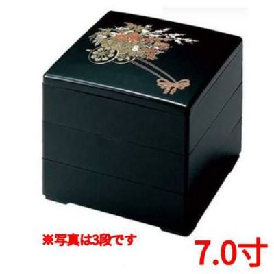 7.0寸 彩重 黒 花車 2段/業務用/新品/小物送料対象商品 | 7寸.7.5寸重2 