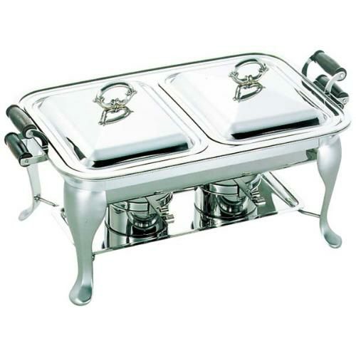 SW 18-8 木柄 角チューフィングディッシュ ダブル用中鍋 22インチ