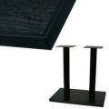 【組立式】 TB メラミン化粧板(木ブチ)テーブル 幅1200×奥行750×高さ710(mm)　ブラック色
