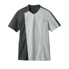 スクラブ メンズ 半袖 シルバーグレイ/チャコールグレイ メンズ 72-1271