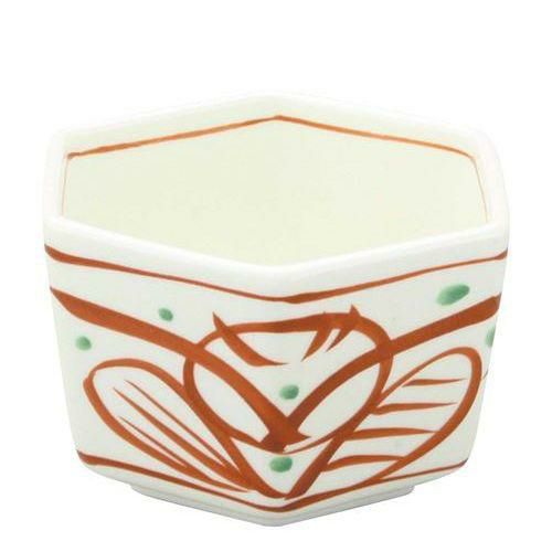 アルセラム強化食器 朱結び六角小鉢 EC6－13